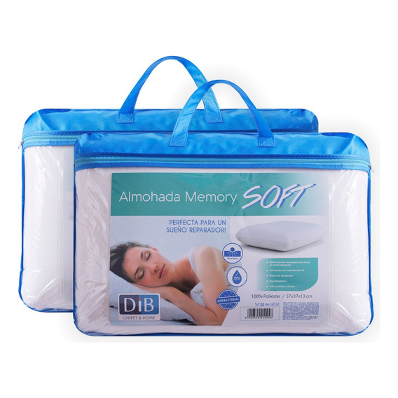 Almohada Memory Soft 57x37 Cm -  Pack 2 Unid