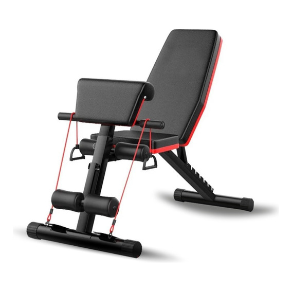 Banco Plegable Multifuncional Con Ligas, Entrenamiento Gym