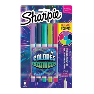 Marcadores Sharpie 5 Colores Cosmicos Trazo Ultra Fino - Rex