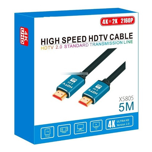 Cable Hdmi 4k Uhd De 5 Metros Hdtv 2.0v 2160p Alta Calidad