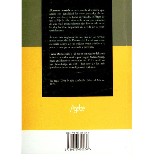 El Eterno Marido -, De Fedor Dostoievski. Editorial Agebe, Tapa Blanda En Español, 2012