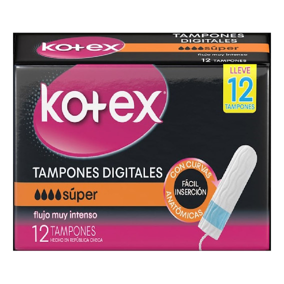 Tampones Kotex Digital Flujo Intenso X 12und