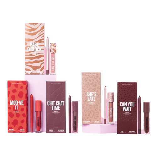 Labiales Lip Kits Duo Set Liquido Lapiz Beauty Creations Color She´s Late