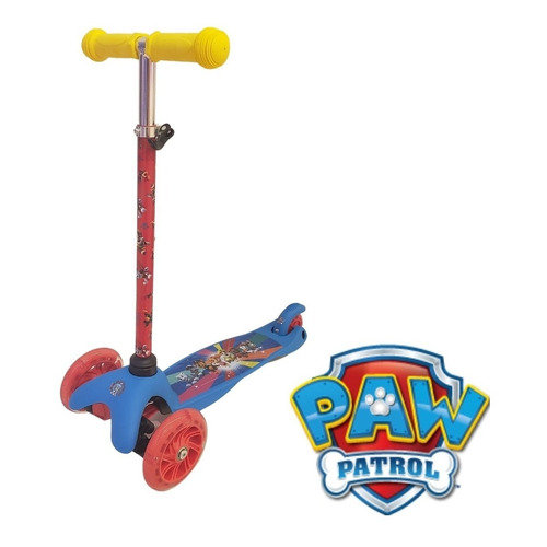 Monopatín Paw Patrol 3 Ruedas Luz Led Seguridad Reforzado