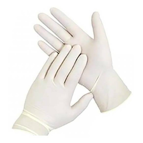 Guantes descartables Tresor Examinación color blanco natural talle S de látex con polvo x 100 unidades