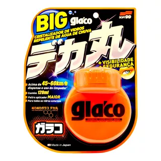 Glaco Big 120ml - Cristalizador Vidros Repele Água - Soft99