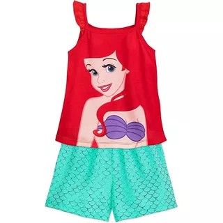 Disney Ariel Set De Sueño Corto Para Niñas  La Sirenita