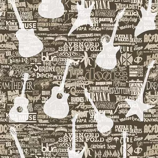 Papel De Parede Teen Guitarras Pop Rock Vinil 3 M