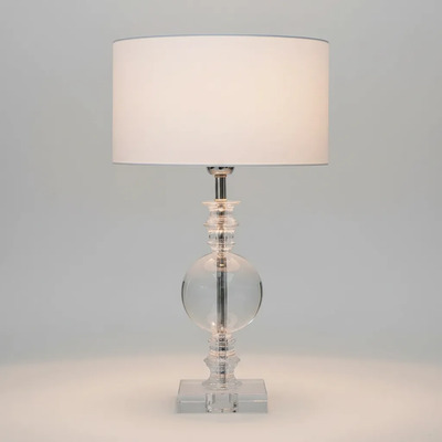 Velador Bola Ve/bo 30x15 Vidrio Cromo 1xe27 Vidrio Blanco