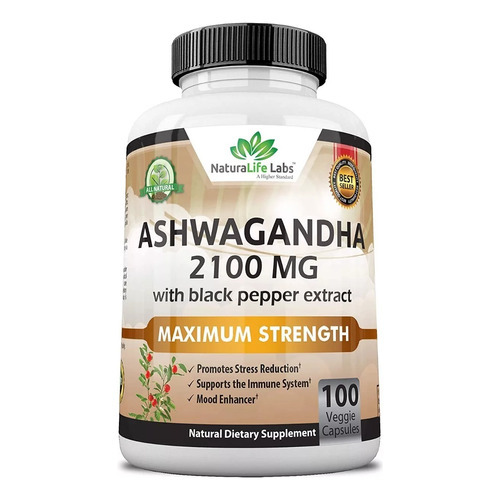 Ashwagandha Extracto Pimienta Negra Naturalife 2100mg 100ct Sabor N/a