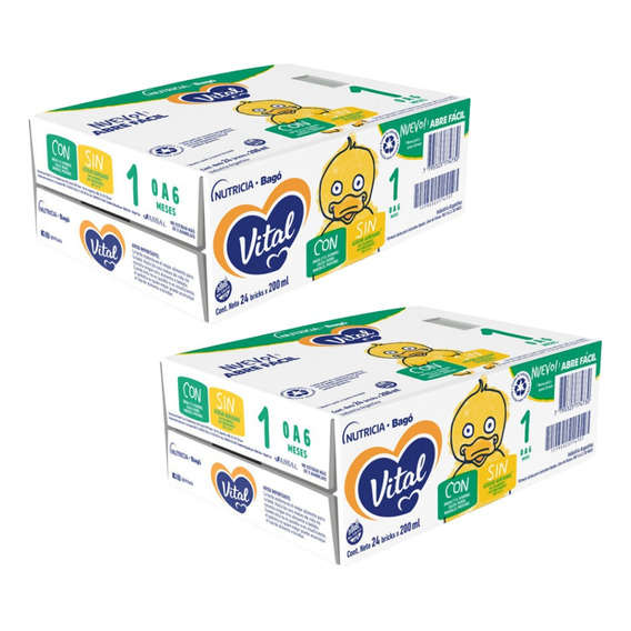 Pack X 48 Leche Vital 1 Brick De 200 Ml - 0 A 6 Meses