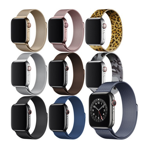 Malla Metálica Milanese Para Apple Watch 38 40 41 42 44 45mm