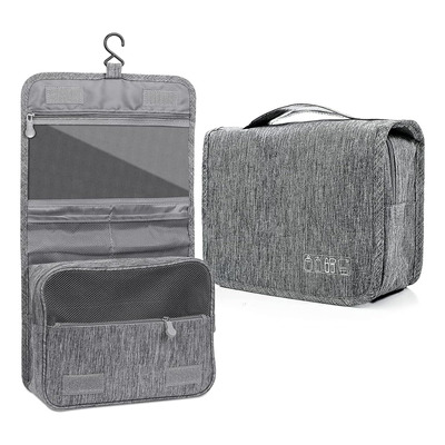 Bolsa Cosmetiquera Maquillaje Organizador Portátil Gris 