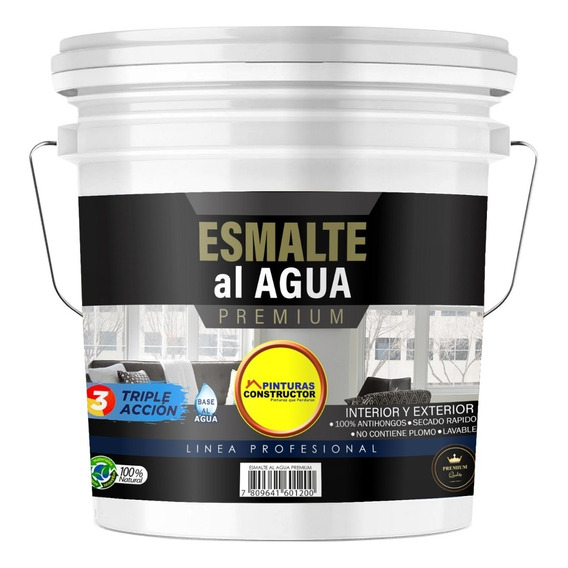 Esmalte Al Agua, Premium Blanco Hueso, Tineta 10 Lts