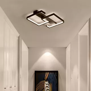 Lustre Led Casa Attract Quadrado Preto 36w Branco Neutro Bivolt