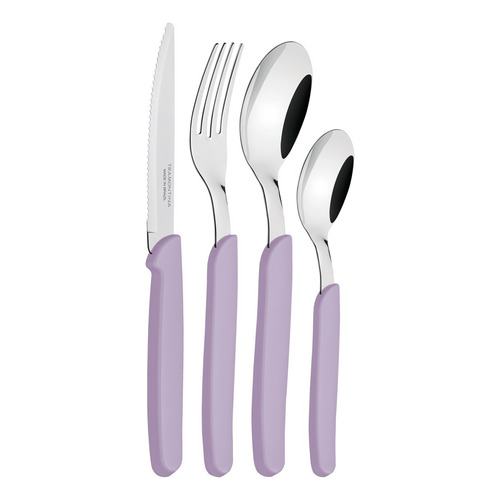 Cubiertos Tramontina Juego 24 Pzas Cocina Carmel Set Colores Color Lila