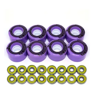 Kit 8 Rodas Patins Quad Retrô 54mm Hd + 16 Rolamentos