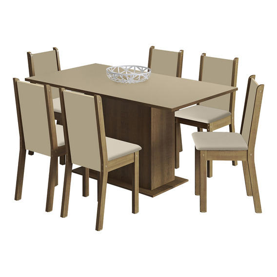 Juego De Comedor Vekka Suecia 6 Sillas Rectangular