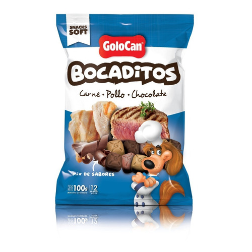 Bocaditos Perro Carne/pollo/chocolate X 100 Grs Golocan