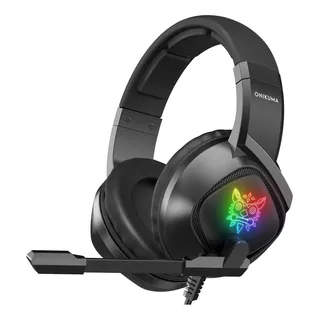 Audífonos Gamer Onikuma Gamer K19 Negro Con Luz  Rgb Led