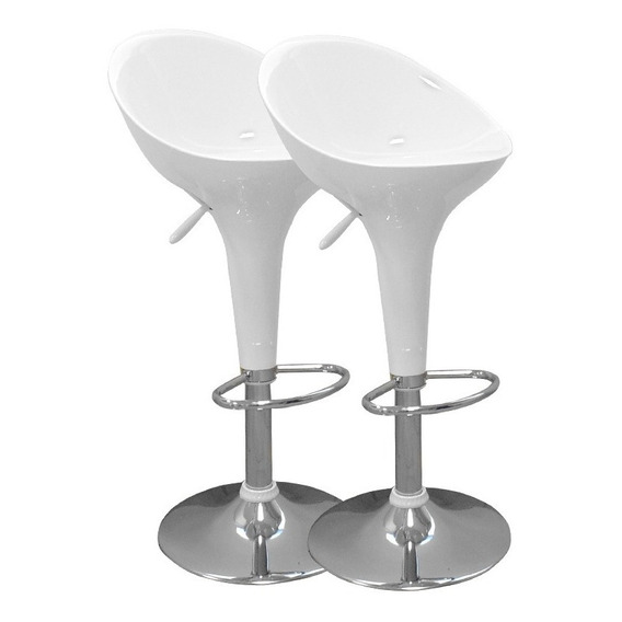 Banquetas Altas X2 Desayunador Cocina Taburete Barra Juli Color Blanco