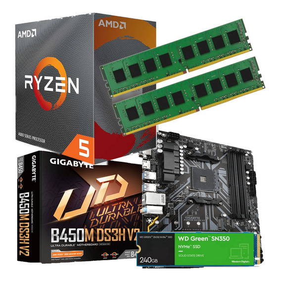 Combo Actualizacion Pc Amd Ryzen5 5600 16gb Nvme240