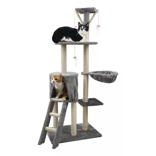 Torre Árbol Rascador Para Gato Con Casa Varios Niveles 139cm