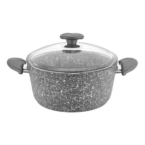 Olla Antiadherente Granito Papilla, Cacerola Con Tapa - 28cm Color Gris