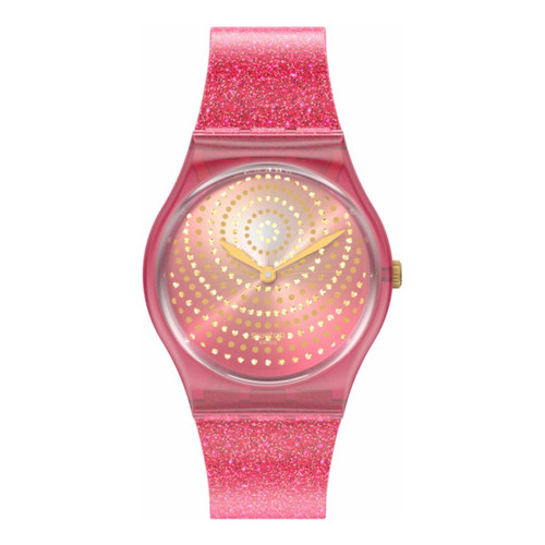 Reloj Swatch Chrysanthemum Gp169 Agente Oficial Color De La Malla Rosa Color Del Bisel Rosa Color Del Fondo Rosa Y Beige