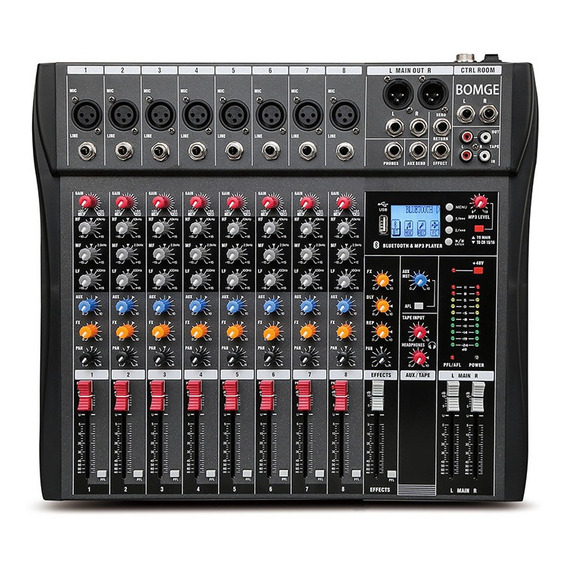 Consola Mezcladora Dj Bomge Ct8 De 8 Canales Con Bluetooth