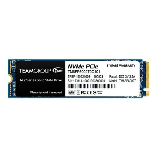 Unidad SSD Mp33 M.2 2280 Nvme 2 TB PCIe 3.0 X4 NVME 1.3 3D NAND, color negro