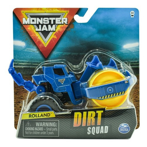 Monster Jam Rolland Dirt Squad Camiones Excavadores Dragon Color Azul