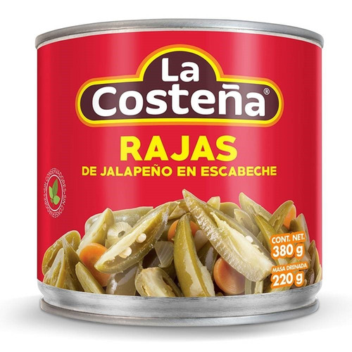 CHILES JALAPEÑOS EN RAJAS LA COSTEÑA 380 GR