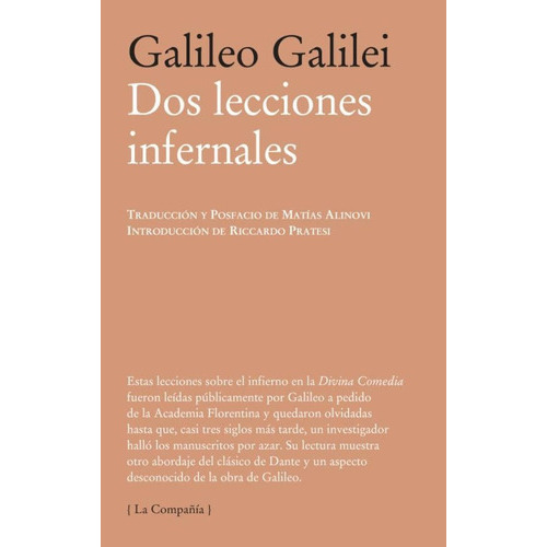 Dos Lecciones Infernales., De Galileo Galilei. Editorial Paginas De Espuma, Tapa Blanda En Español, 2011