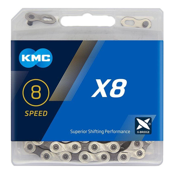 Cadena Para Bicicleta Kmc X8 8-speed Silver/grey 116l