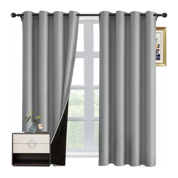 Cortina Blackout Para Ventana Tres Pisos 132x213cm,2pzs