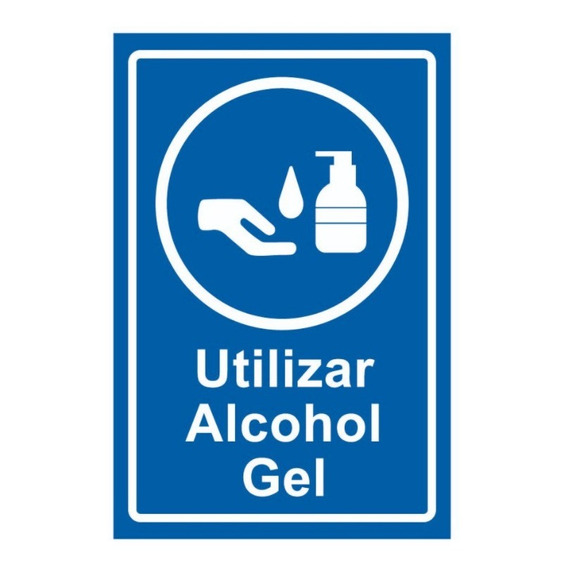 Señaléticas Autoadhesivas - Usar Alcohol Gel