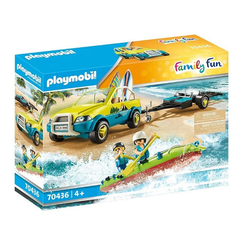 Bloques Figuras Para Armar Playmobil Coche De Playa Canoa 4+