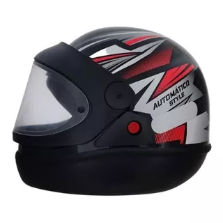 Capacete Ebf Moto Style Automatico Preto Vermelho Tamanho 56