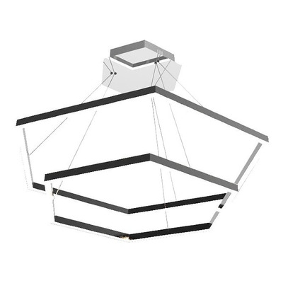 Lampara Colgante Led  Hexa Doble 60+40cm 66w  Luz Desing