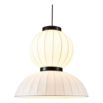 Colgante Olimpo 3 Diseño Moderno Tela Deco 50cm Apto Led E27 Blanco
