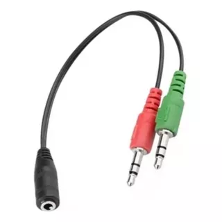 Cable Adaptador Auricular Microfono 1 Plug 3,5 Mm 2 Plug -h-
