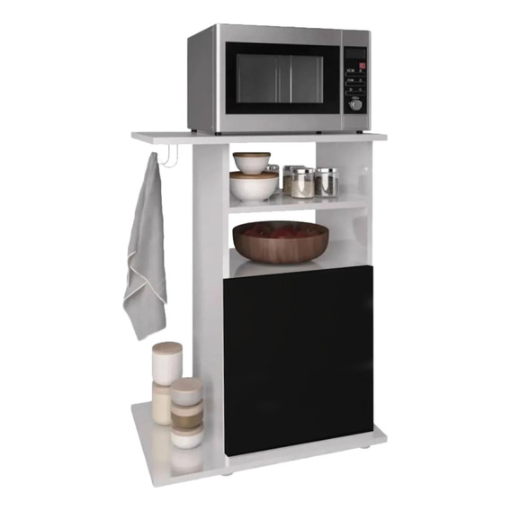 Rack Multiuso 1 Una Puerta Estantes Cocina Mueble Microondas