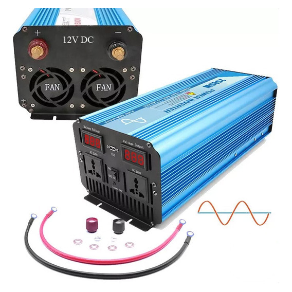 Inversor Onda Pura Corriente 2000w 12v 220v Usb Digital