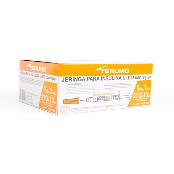 Jeringa 1ml Aguja 27g X 13mm. Terumo Caja C/100 Piezas