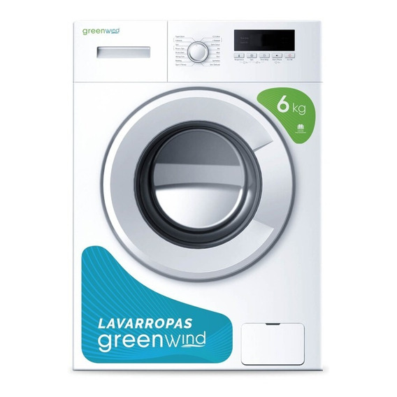 Lavarropas Automático Greenwind 6kg Carga Frontal Blanco