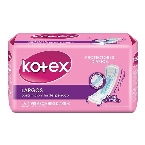 Kotex Extra Protección Protector Diario Largo X 20 Unidades