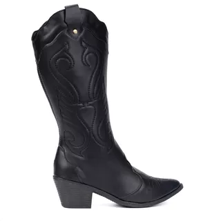 Bota Feminina Texana Western Cano Longo Alto Bordado Country