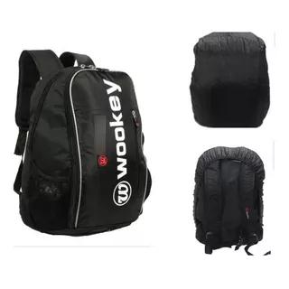 Mochila Reforçada Impermeável Grande 54 L Com Capa De Chuva Cor Preto