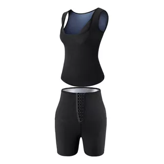 Kit Camiseta Térmica Sauna Mais Short Bermud Sauna Feminino 